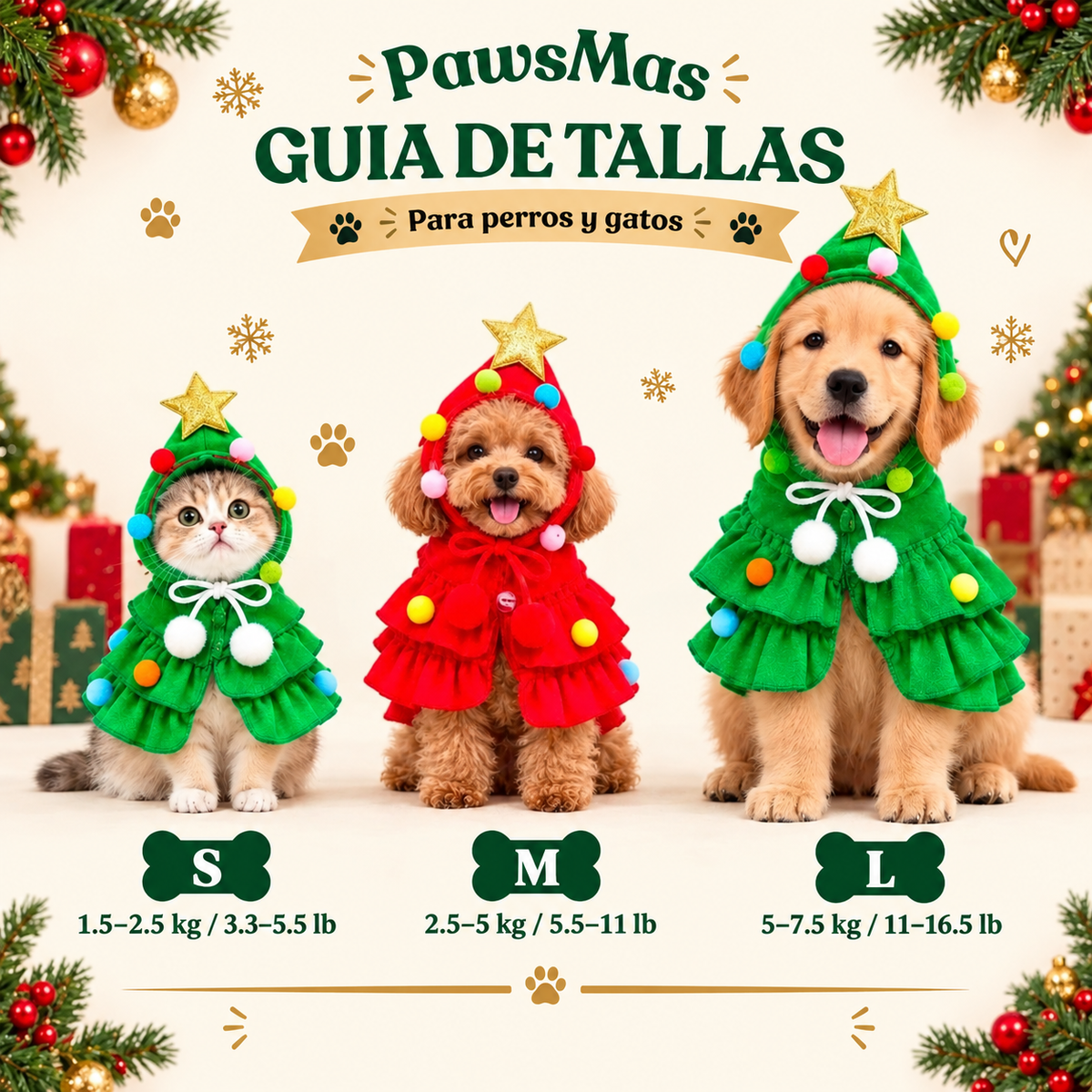 Disfraz Navideño de Árbol para tu Mascota