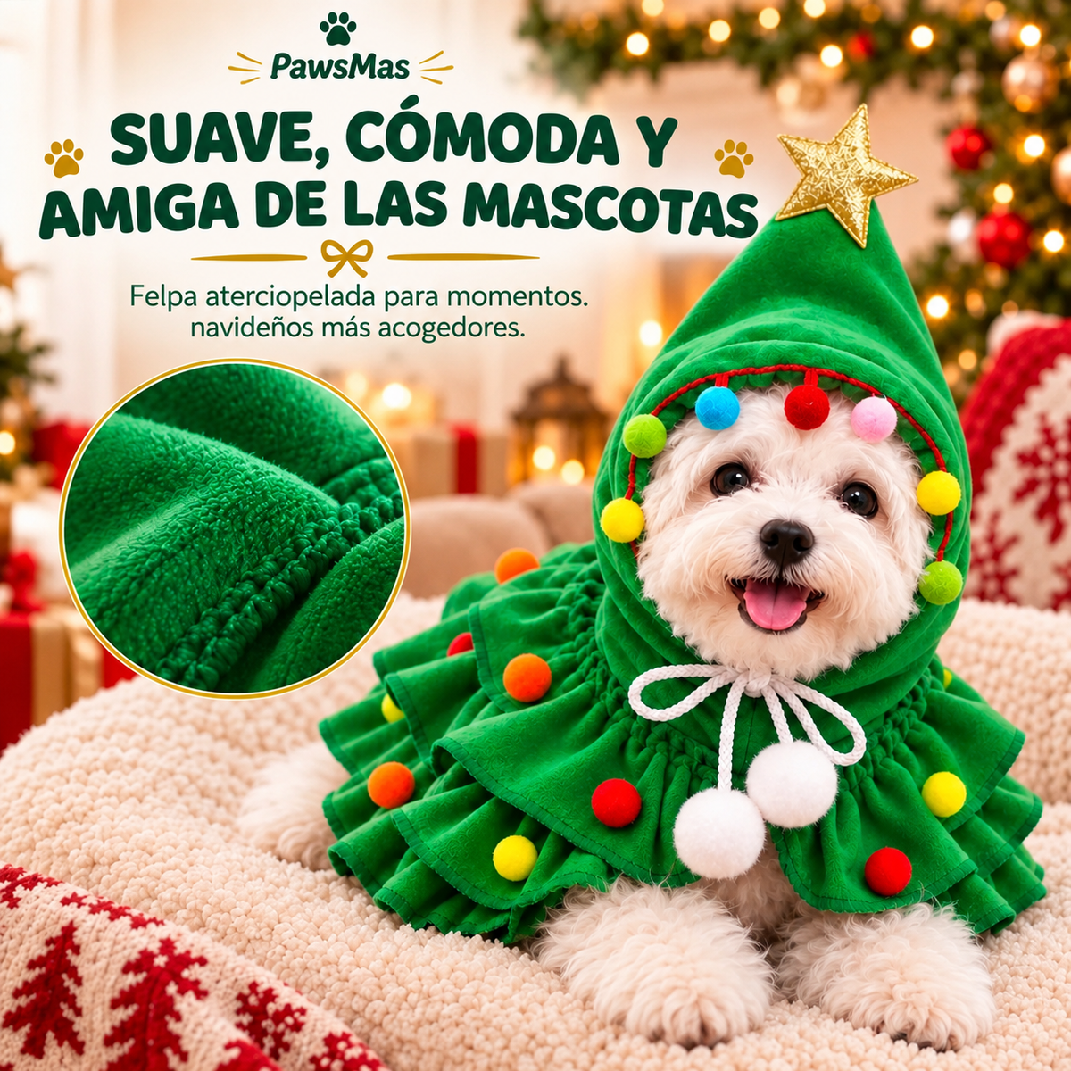 Disfraz Navideño de Árbol para tu Mascota